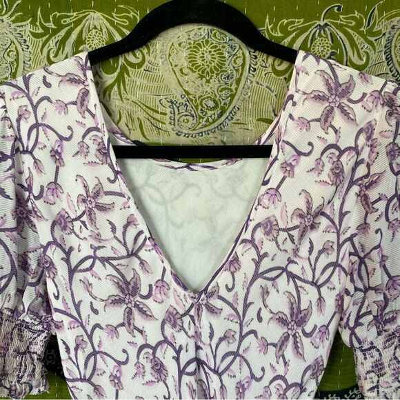 SAYLOR x Anthropologie Purple Printed Ryland Crepe Maxi Dress Size Small - Picture 10 of 16